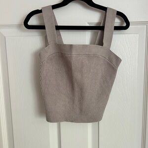Abercrombie & Fitch Tan Ribbed Fitted Bustier Tank Top